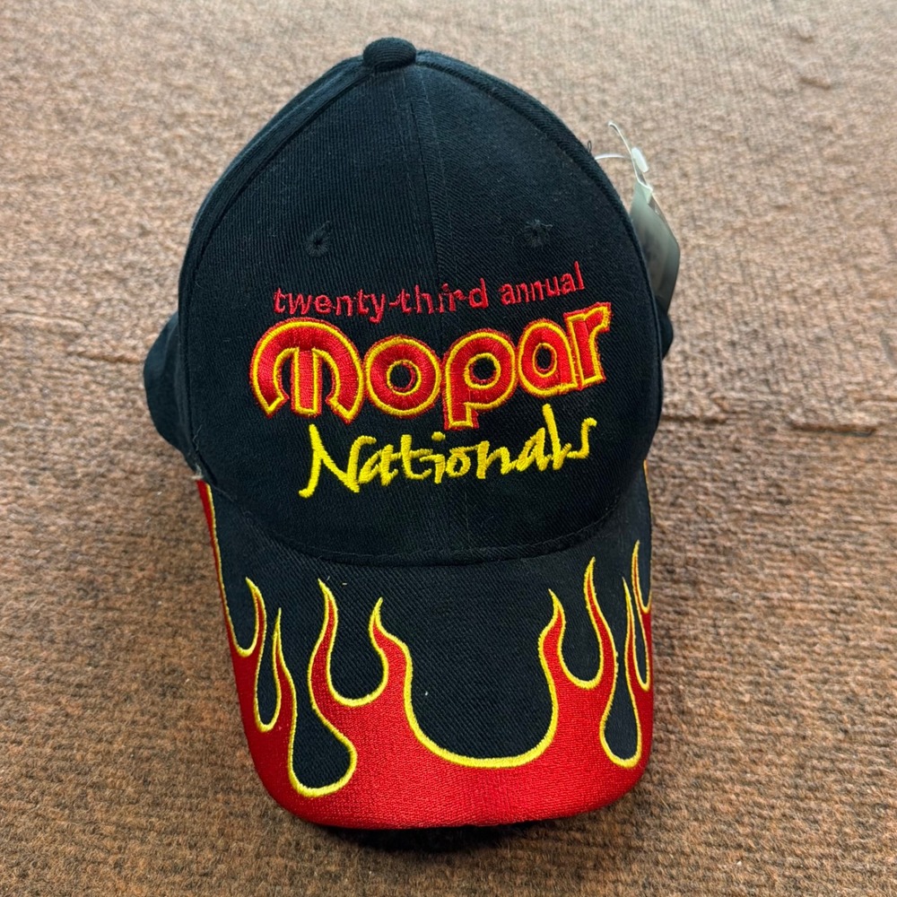 Mopar Nationals Hat Magic Headwear Black Flame Embroidered 23rd Annual Cap NWT